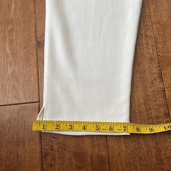 Anthropology Lynn LR Ritchie ribbed Stretch High Rise Cropped White Pants Size L - Picture 7 of 12